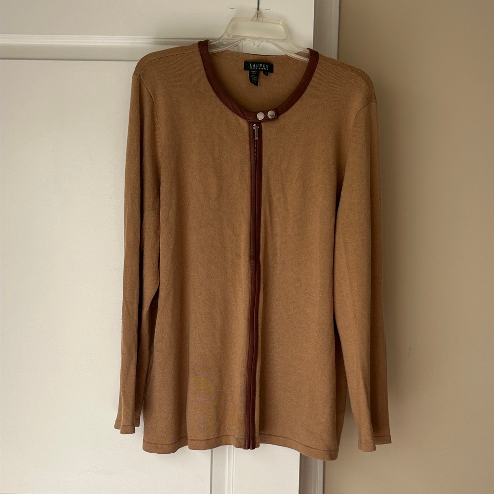 Ralph Lauren Camel Silk-Blend Cardigan